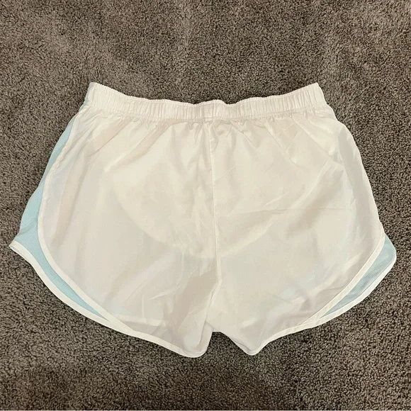 Nike Women's White and Light Blue Athletic Shorts - Picture 4 of 4